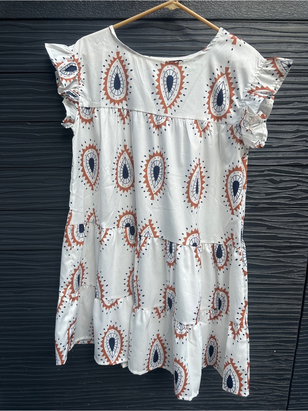 NWT Cause Comfort Life Sense Printed Tiered Mini Dress Size L